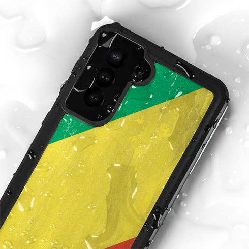 Republic of the Congo Flag Distressed Galaxy S23 Plus Waterproof Case